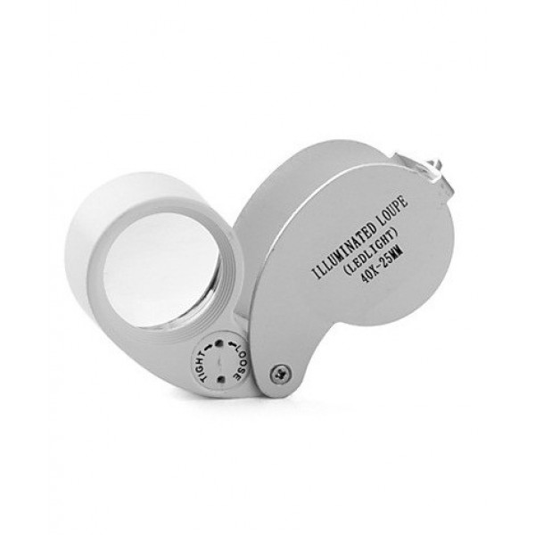 Mini LED Jewelry Magnifier 40X 25mm